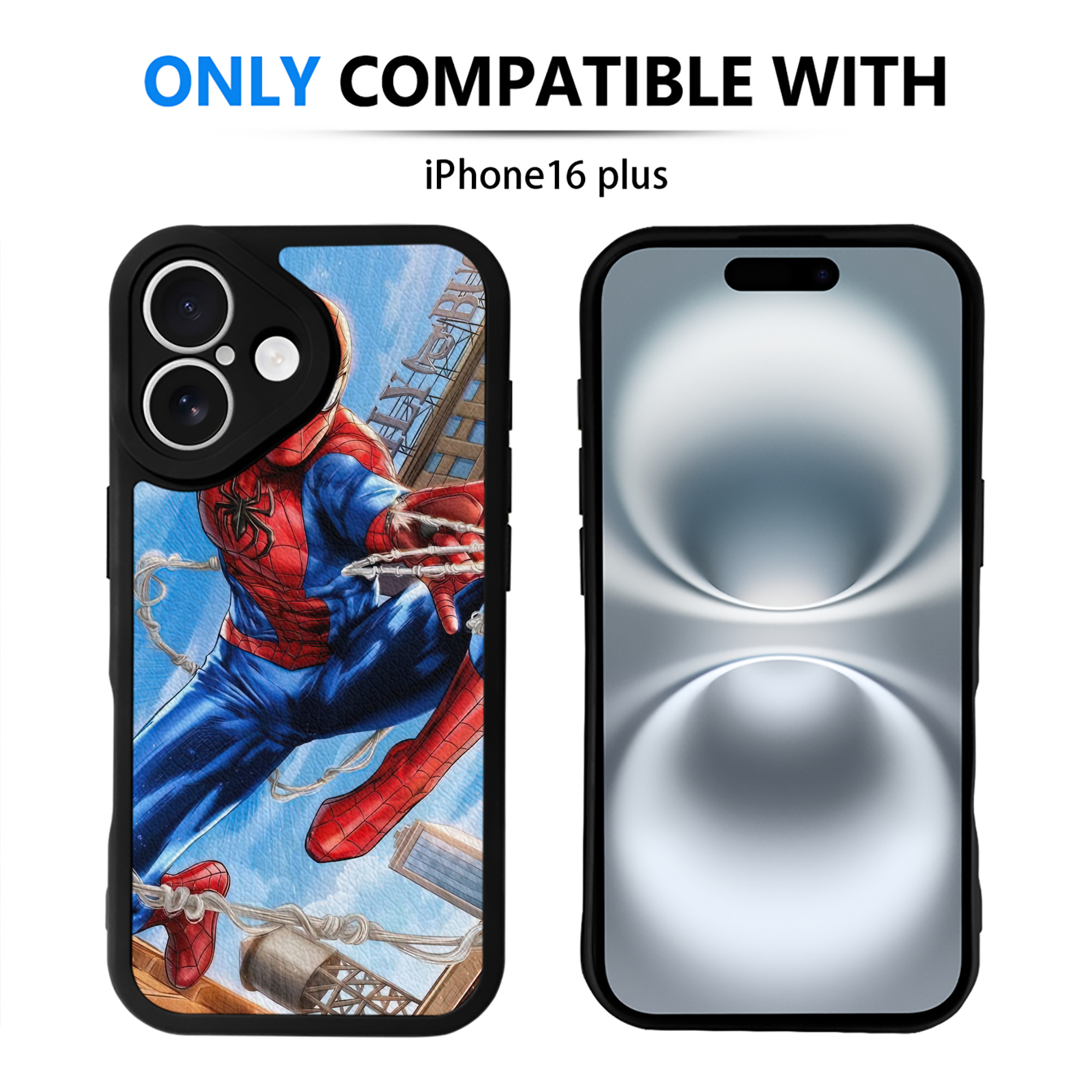（画像用） Spider Man スパイダーマン 【iPhone 16シリーズ対応】シリコンスマホケース（レザー調） 材質：シリコン
